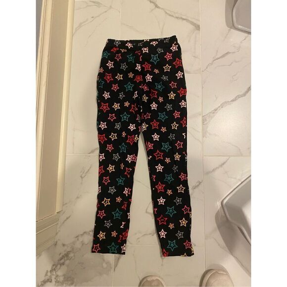 SONIA RYKIEL PARIS TEEN GIRLS BLACK STARS LEGGINGS - Picture 1 of 5